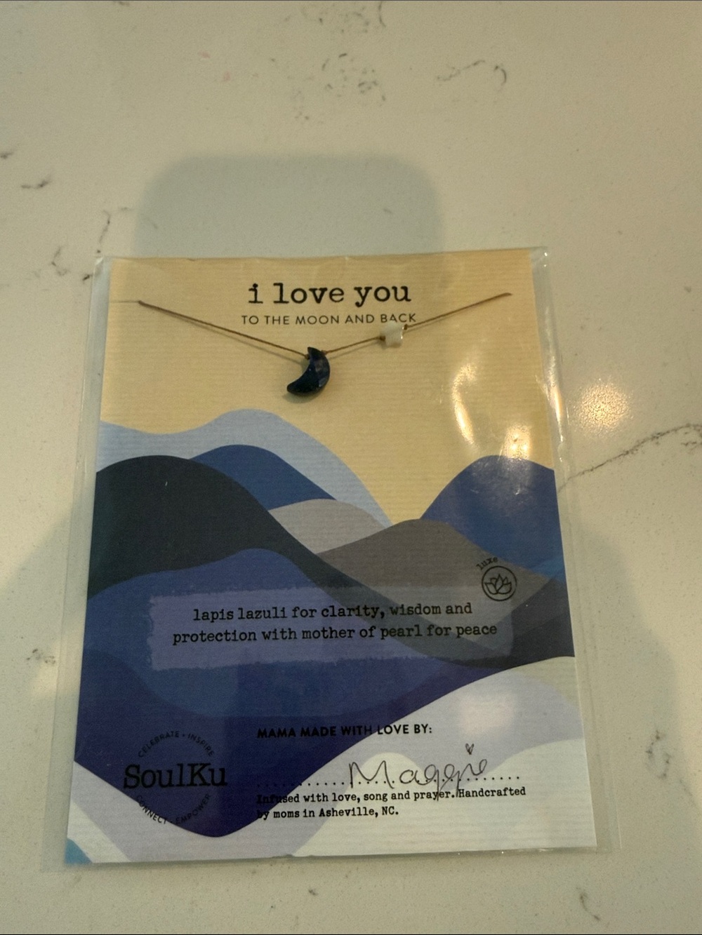 Lapis Crescent Necklace — Purple Moon